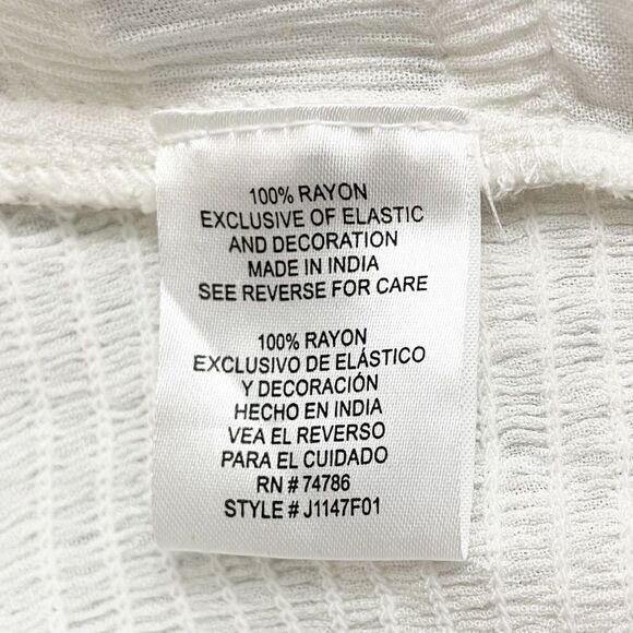 NWT Patrons of Peace Tie Front White Peplum Tank Boho Festival Top Size Medium - Picture 7 of 11